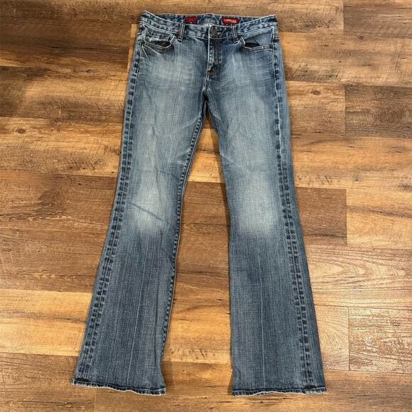 Express Mia Boot Leg Jeans Y2K Sz 8 30x31 Horse Cowgirl Western Minimalist READ - Picture 1 of 15